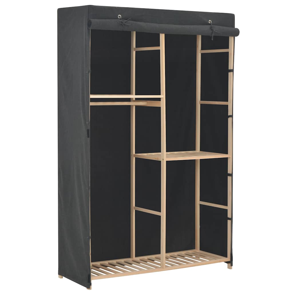 klædeskab i 3 niveauer 110 x 40 x 170 cm stof grå billede