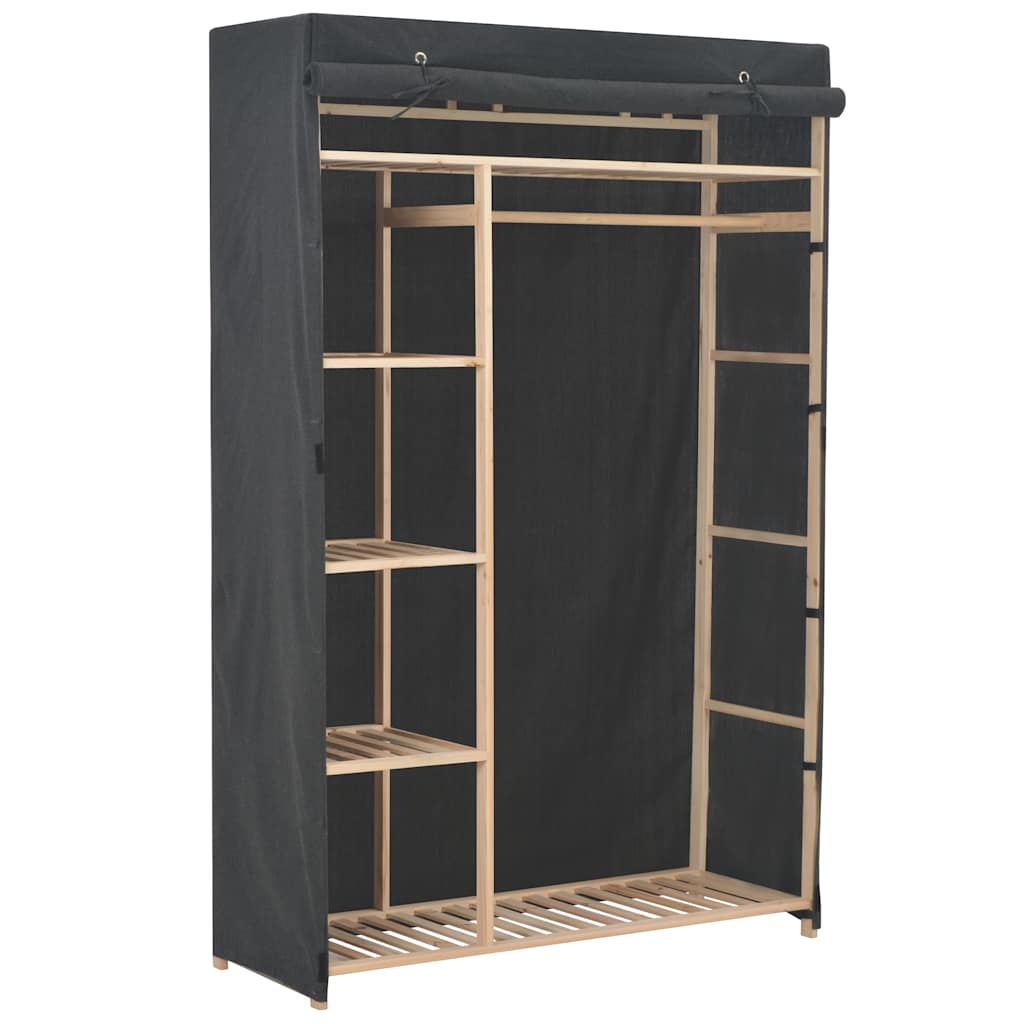 klædeskab 110 x 40 x 170 cm stof grå billede