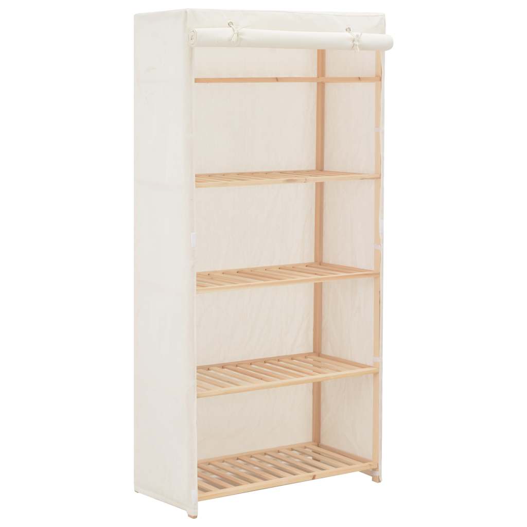 klædeskab 79x40x170 cm stof hvid billede