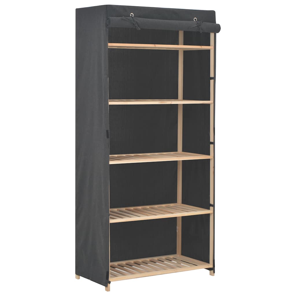 klædeskab 79 x 40 x 170 cm stof grå billede