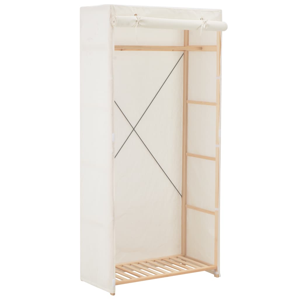 klædeskab 79 x 40 x 170 cm stof hvid billede