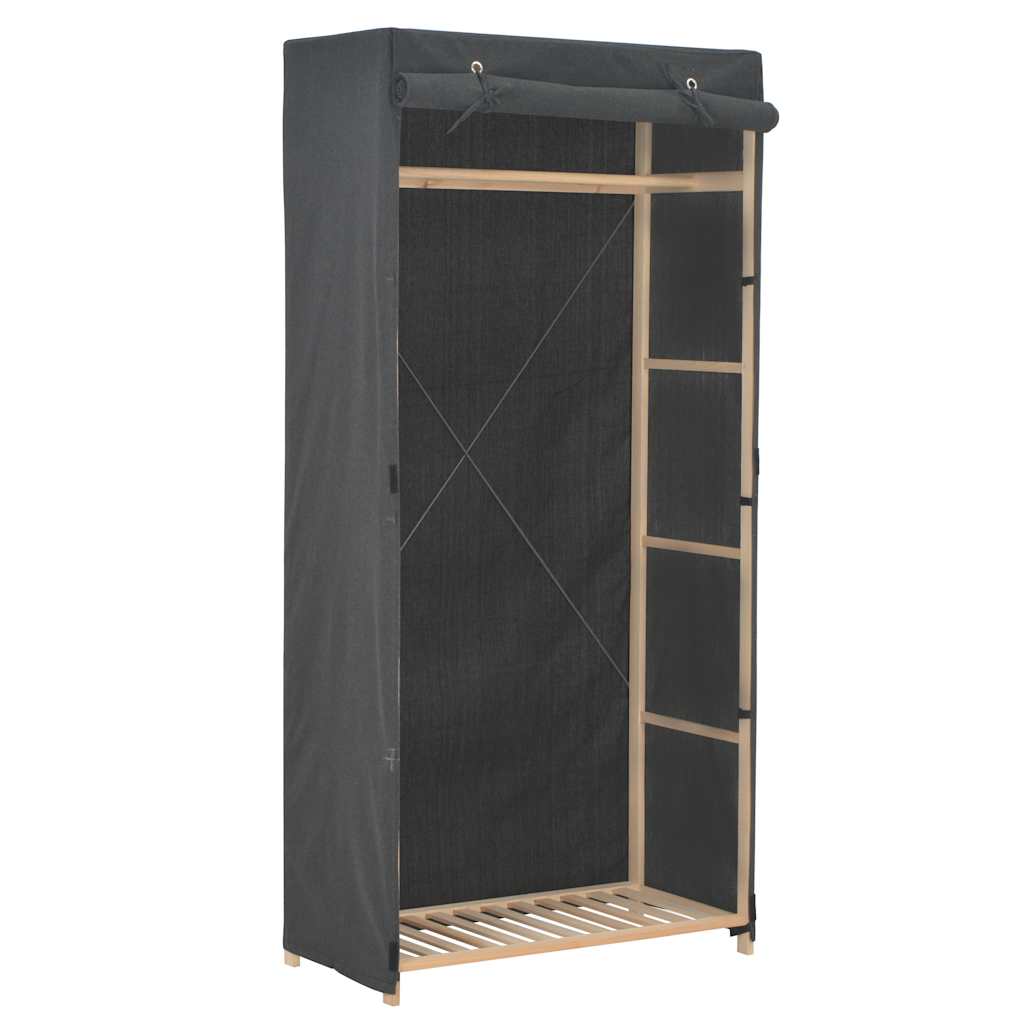 klædeskab 79 x 40 x 170 cm stof grå billede