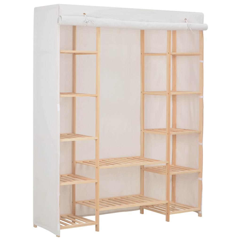klædeskab 135 x 40 x 170 cm stof hvid billede
