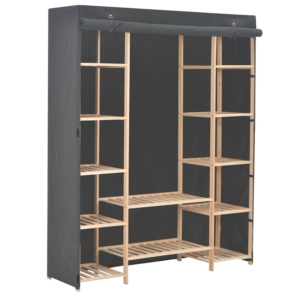 klædeskab 135 x 40 x 170 cm stof grå billede