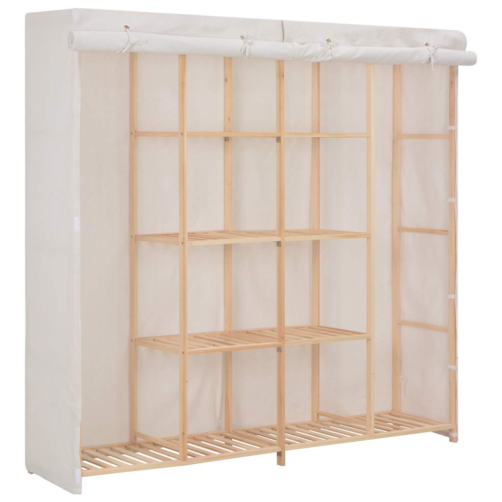 klædeskab 173 x 40 x 170 cm stof hvid billede