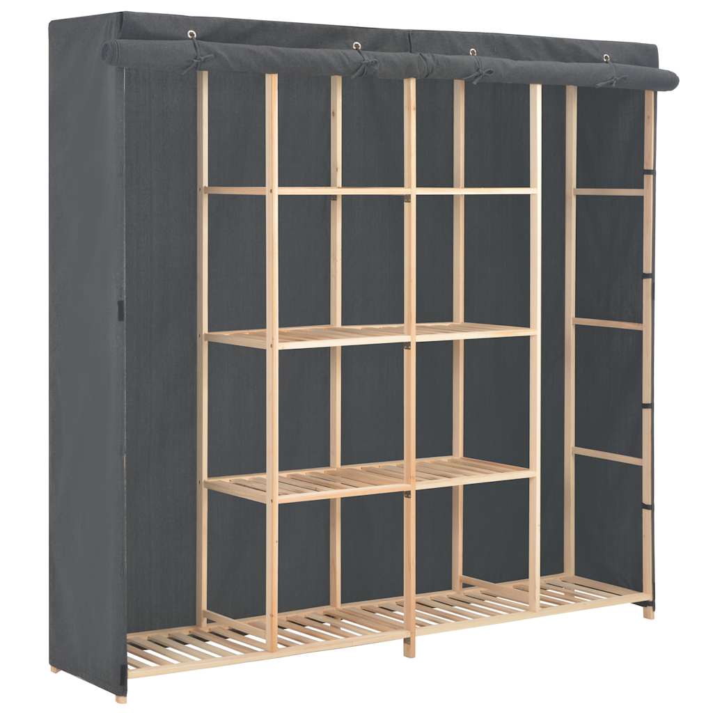 klædeskab 173 x 40 x 170 cm stof grå billede