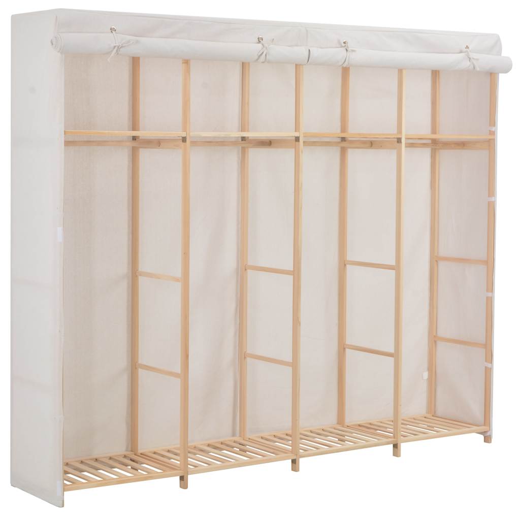 klædeskab 200 x 40 x 170 cm stof hvid billede