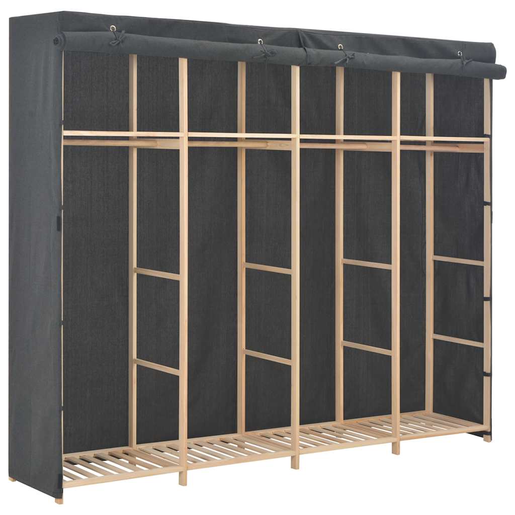klædeskab 200 x 40 x 170 cm stof grå billede