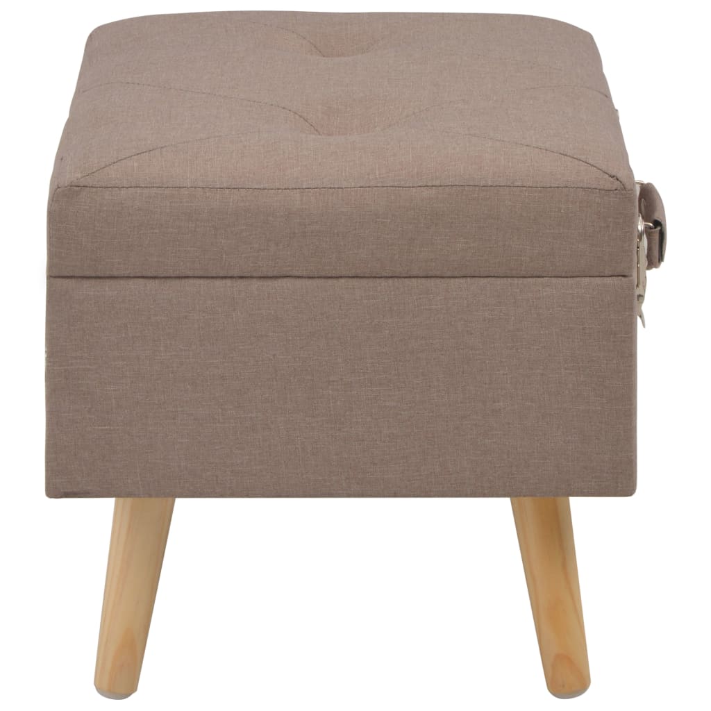 opbevaringstaburet stof 40 cm brun