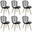 spisebordsstole 6 stk. naturligt rattan sort