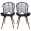 spisebordsstole 6 stk. naturligt rattan sort
