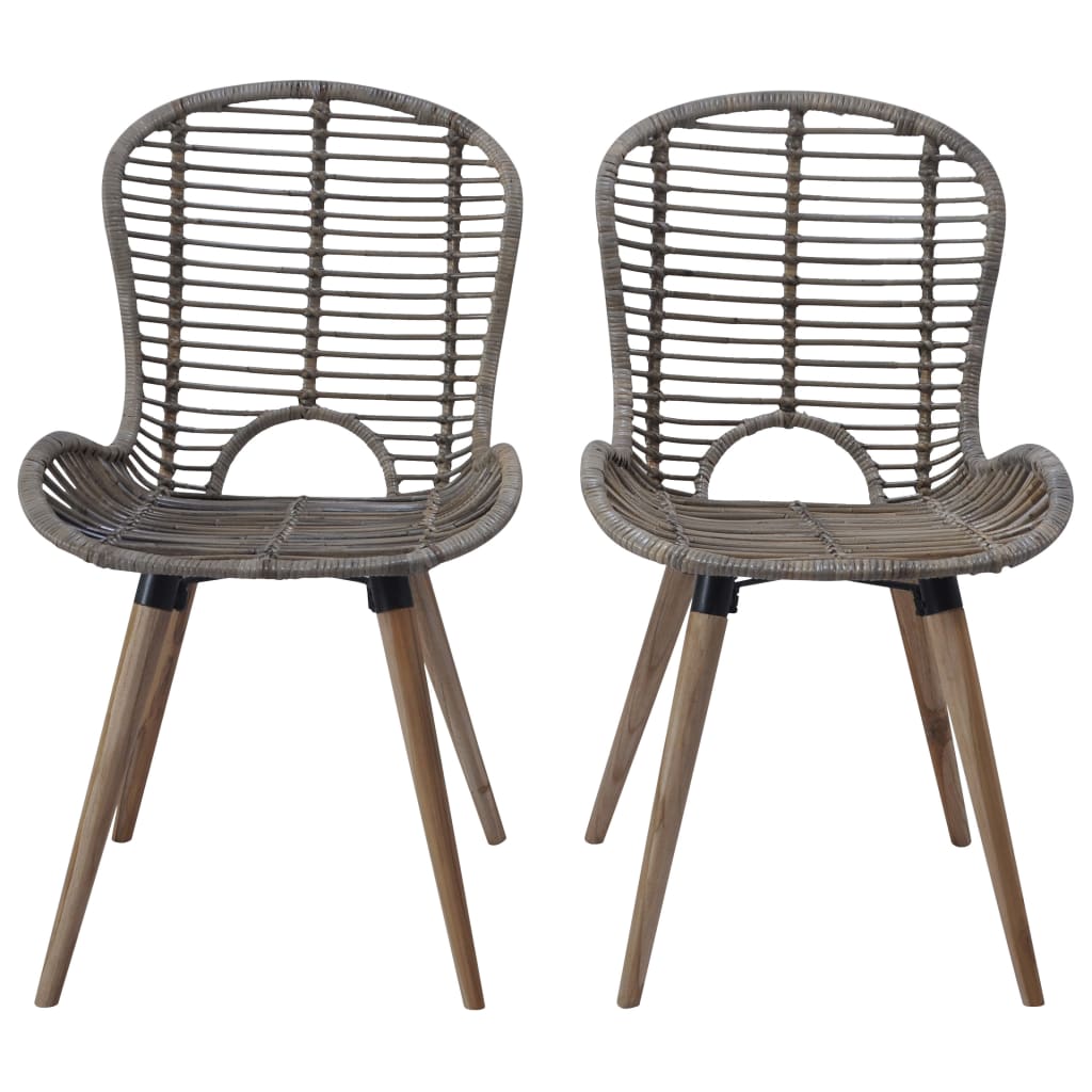 spisebordsstole 6 stk. naturligt rattan brun
