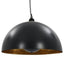 loftslamper 2 stk. halvkugle 40 cm E27 sort og guldfarvet
