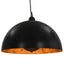loftslamper 2 stk. halvkugle 40 cm E27 sort og guldfarvet