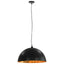 loftslamper 2 stk. halvkugle 50 cm E27 sort og guldfarvet