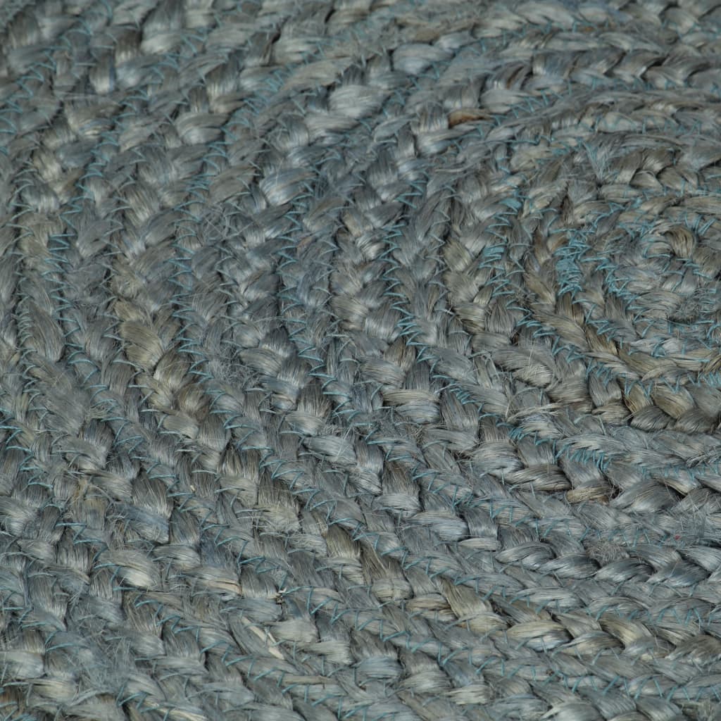 håndlavet tæppe jute rund 120 cm olivengrøn