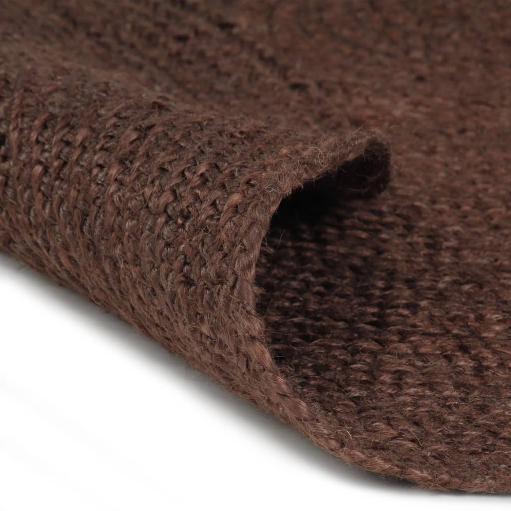 håndlavet tæppe jute rund 90 cm brun