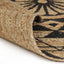 håndlavet tæppe med sort print jute 150 cm