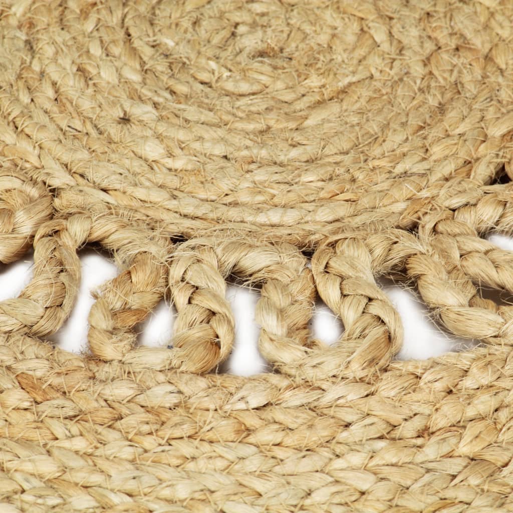 håndlavet tæppe flettet jute 120 cm