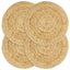 dækkeservietter 4 stk. rund 38 cm jute naturfarvet