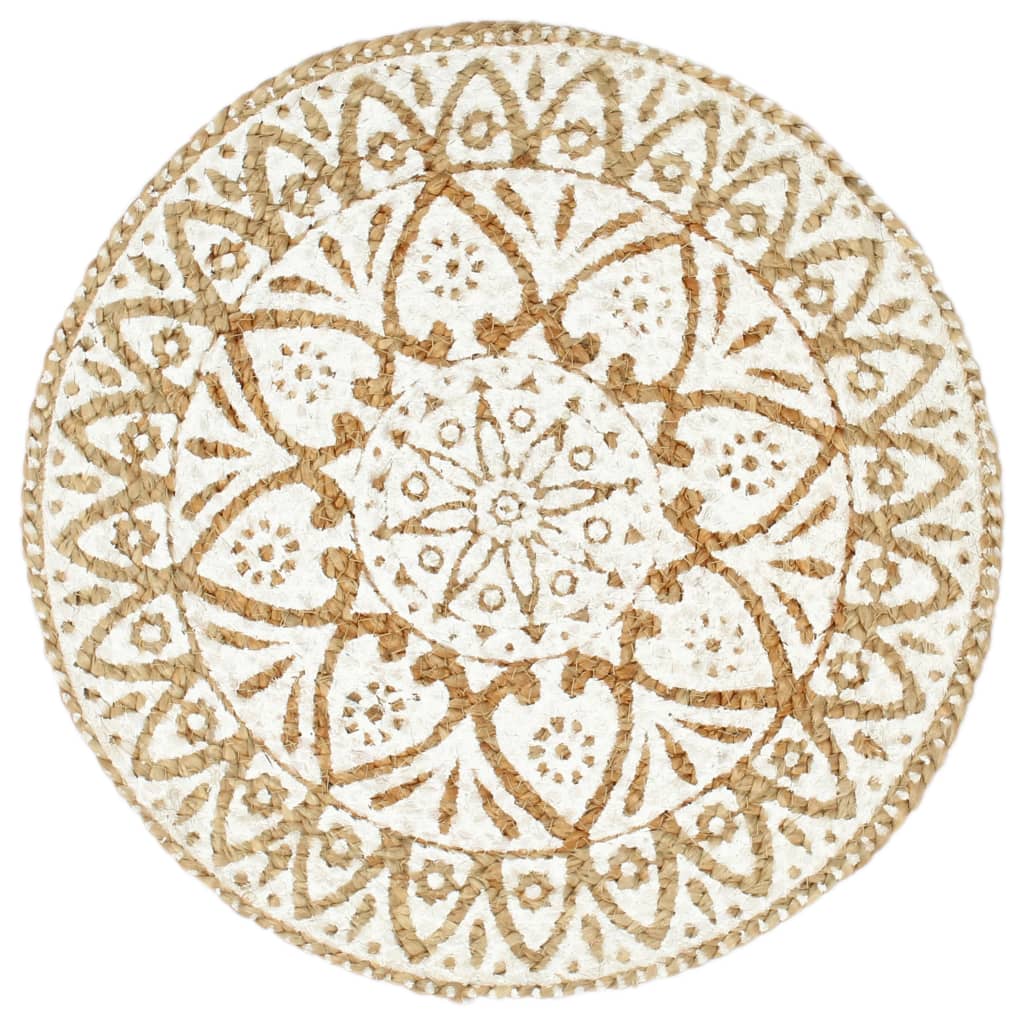 dækkeservietter 4 stk. rund 38 cm jute hvid