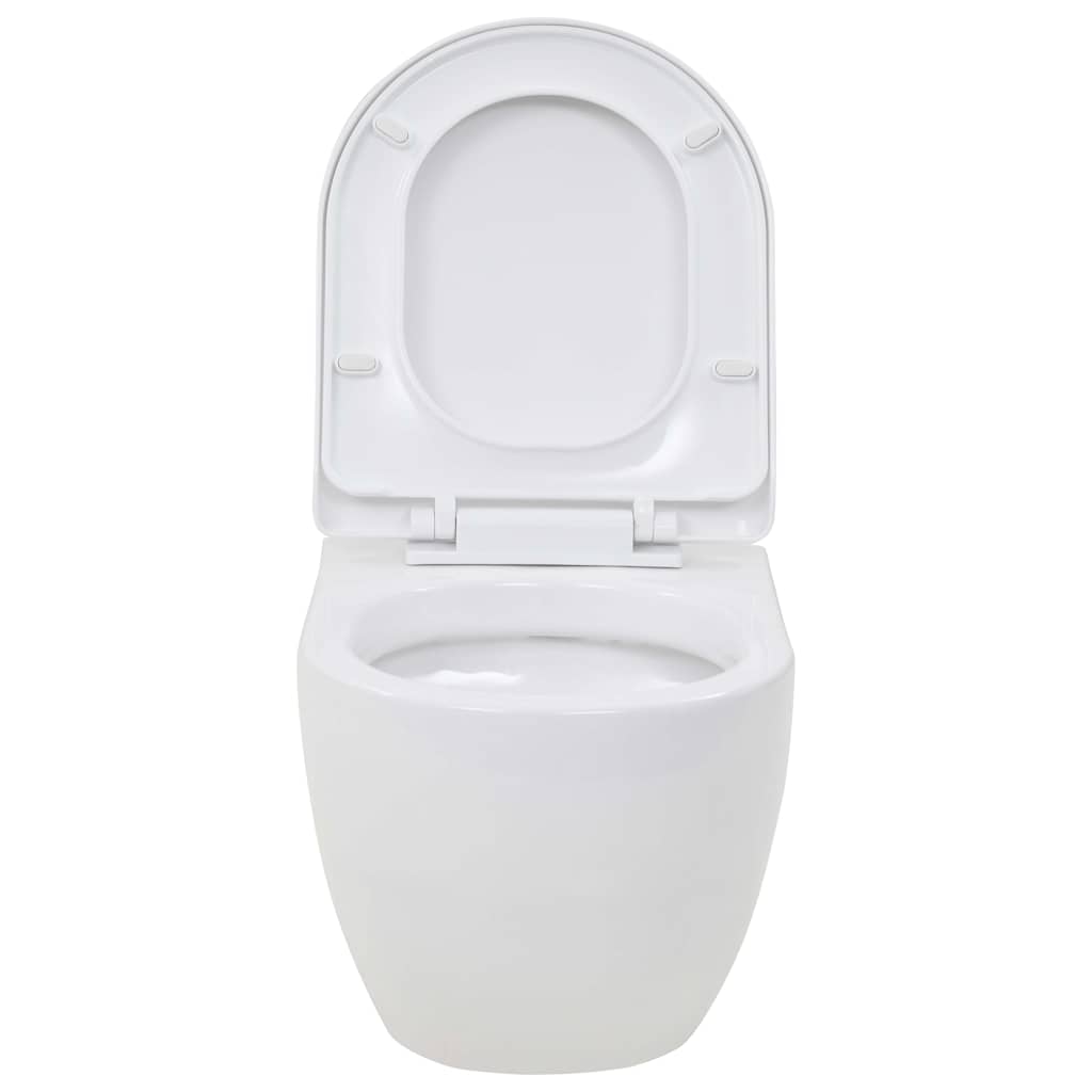 væghængt toilet med skjult cisterne keramik hvid