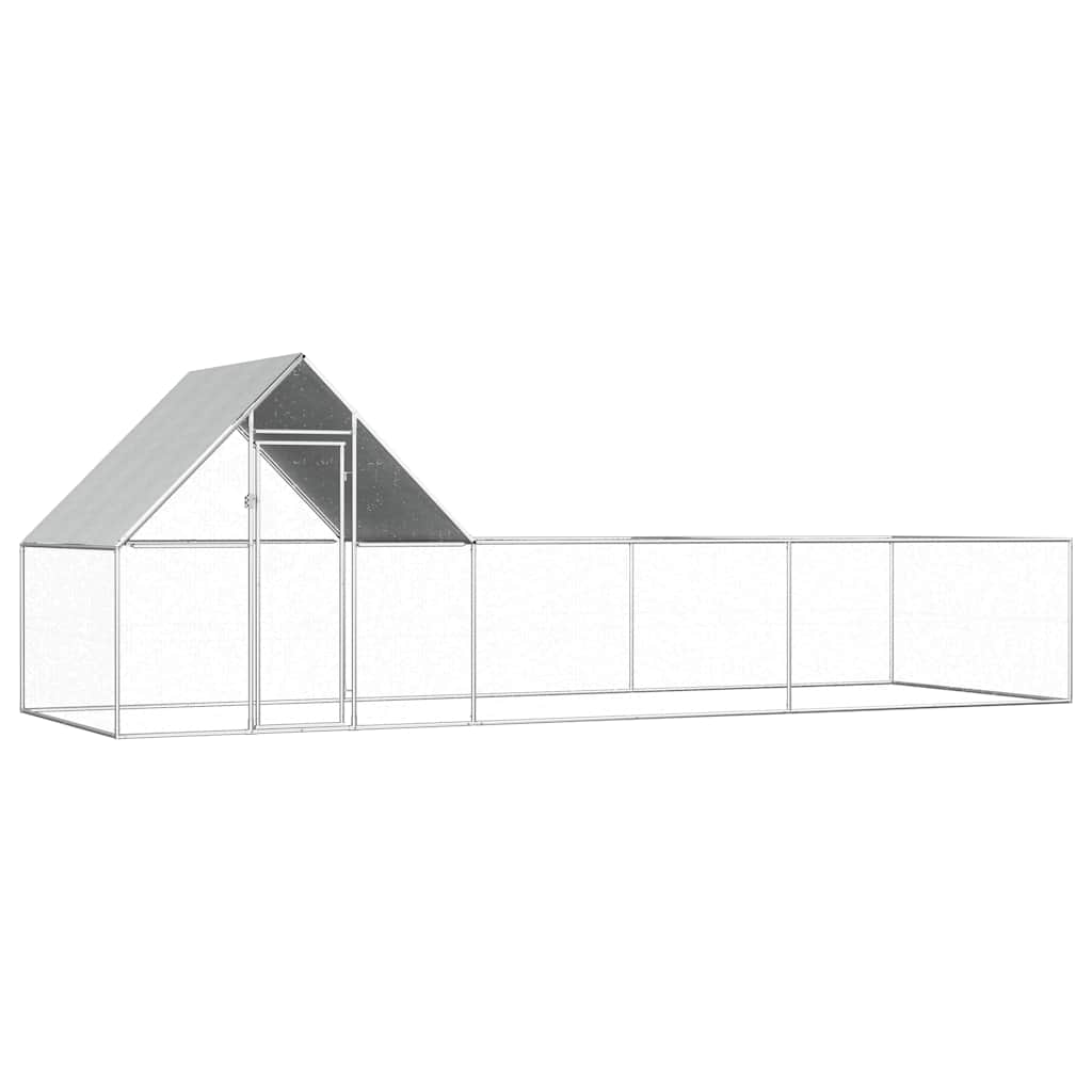 hønsegård 6x2x2 m galvaniseret stål billede