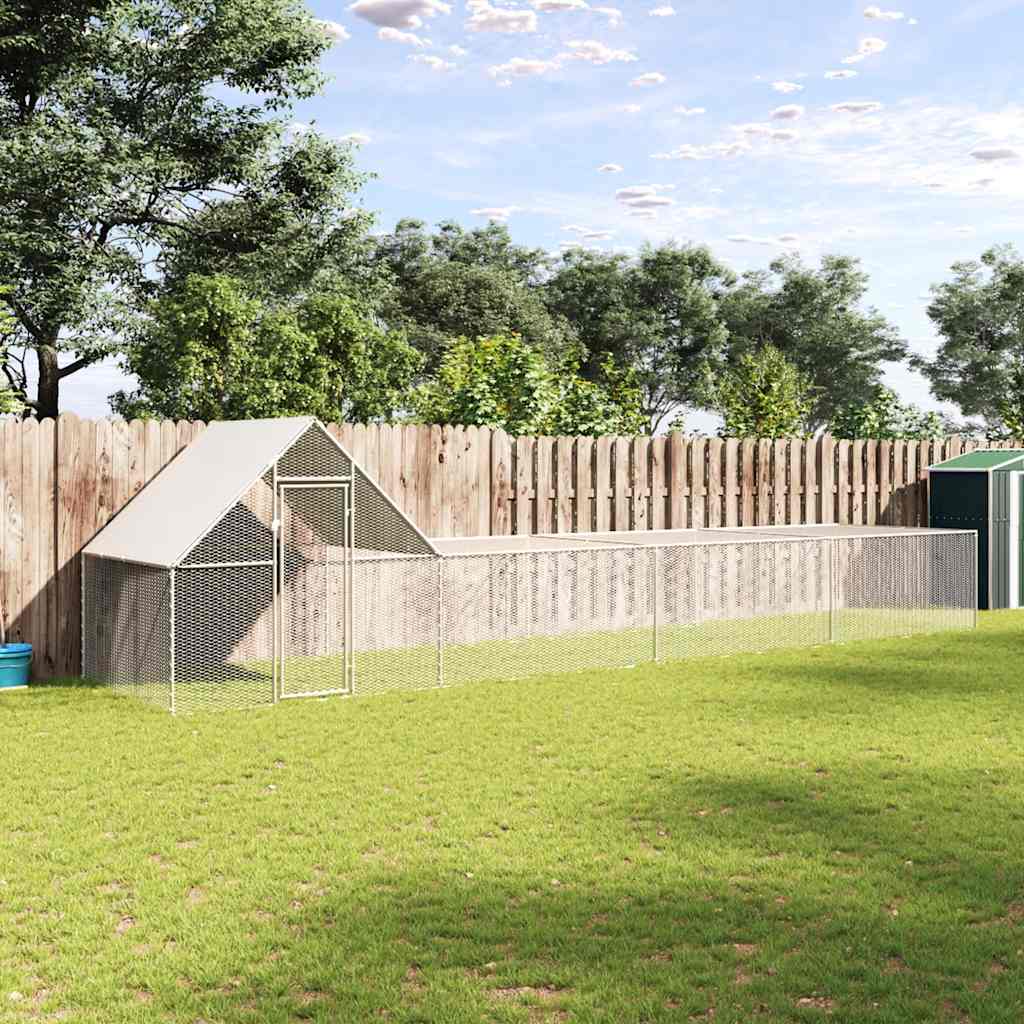 hønsegård 8x2x2 m galvaniseret stål billede