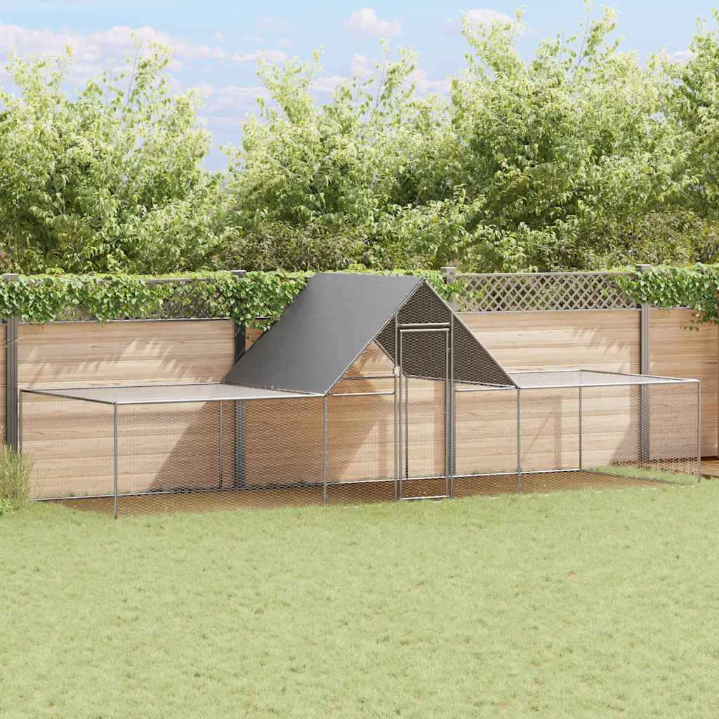 hønsegård 6x2x2 m galvaniseret stål billede