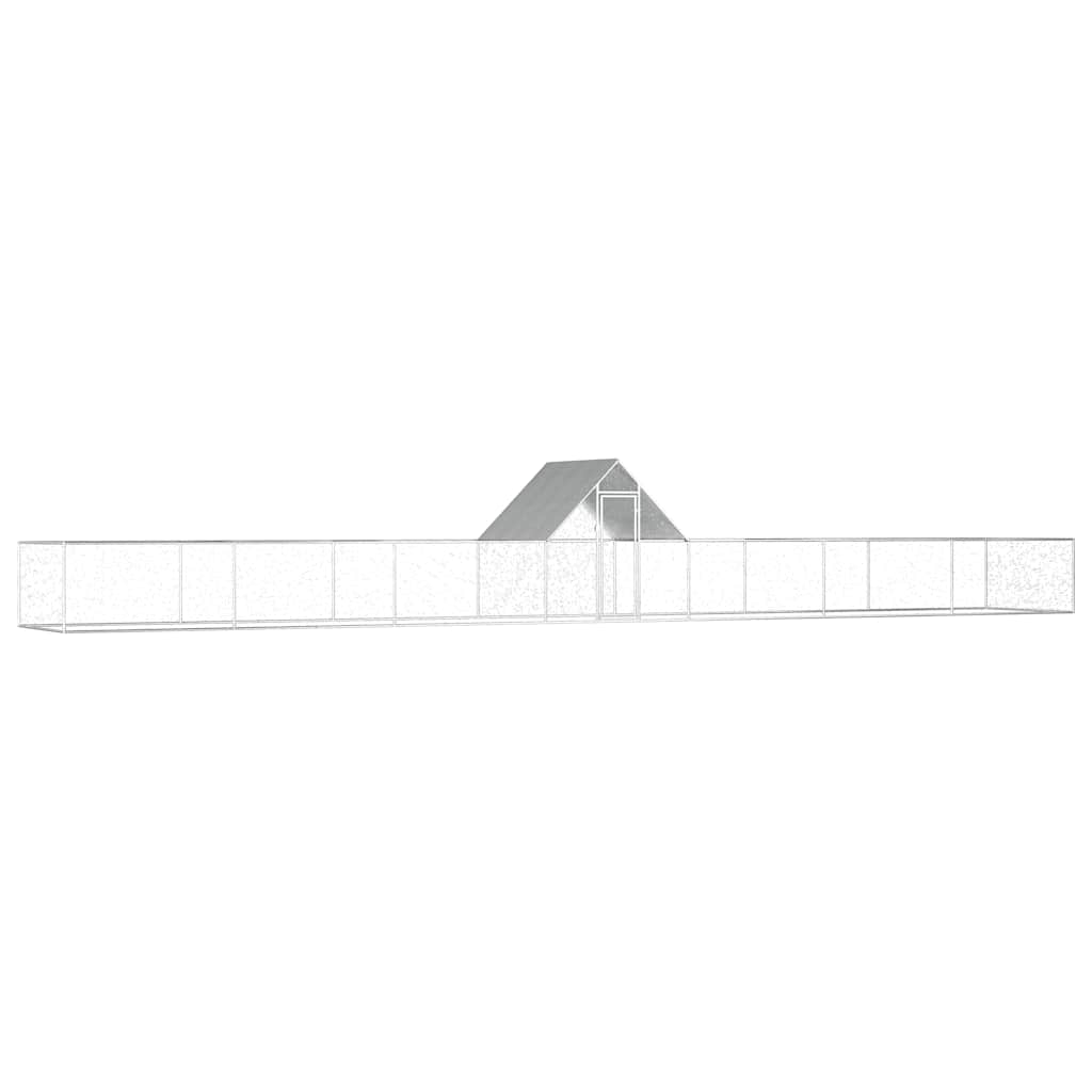 hønsegård 14x2x2 m galvaniseret stål billede