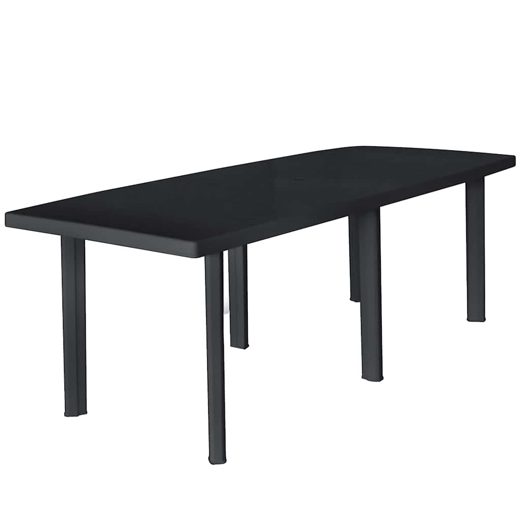 havebord 216 x 90 x 72 cm plastik antracitgrå billede