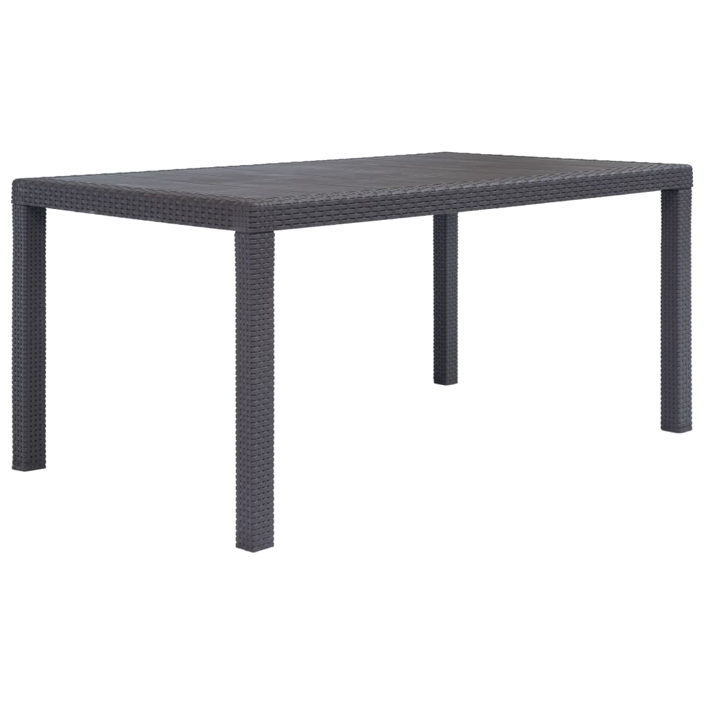 havebord 150 x 90 x 72 cm plastik rattanlook brun billede