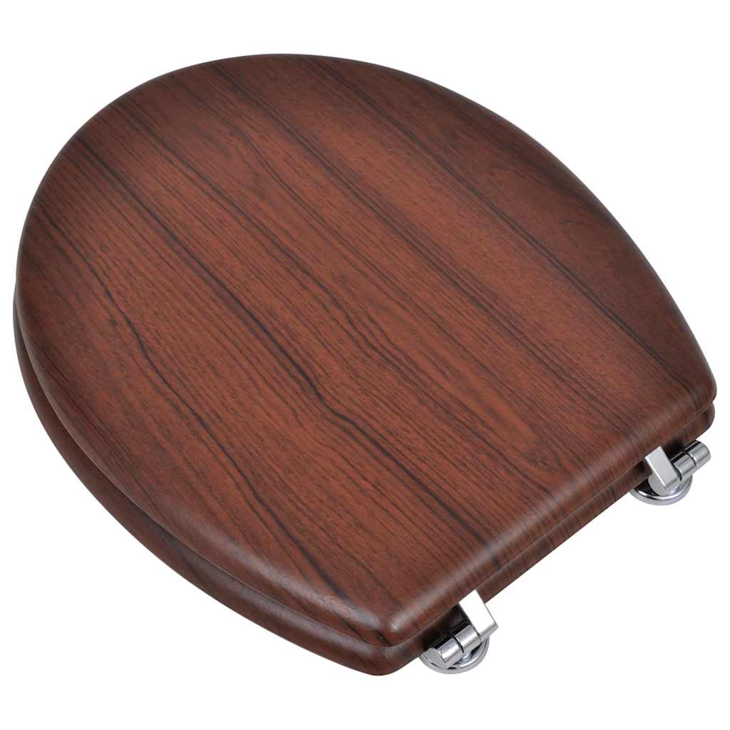 toiletsæder med låg 2 stk. MDF brun