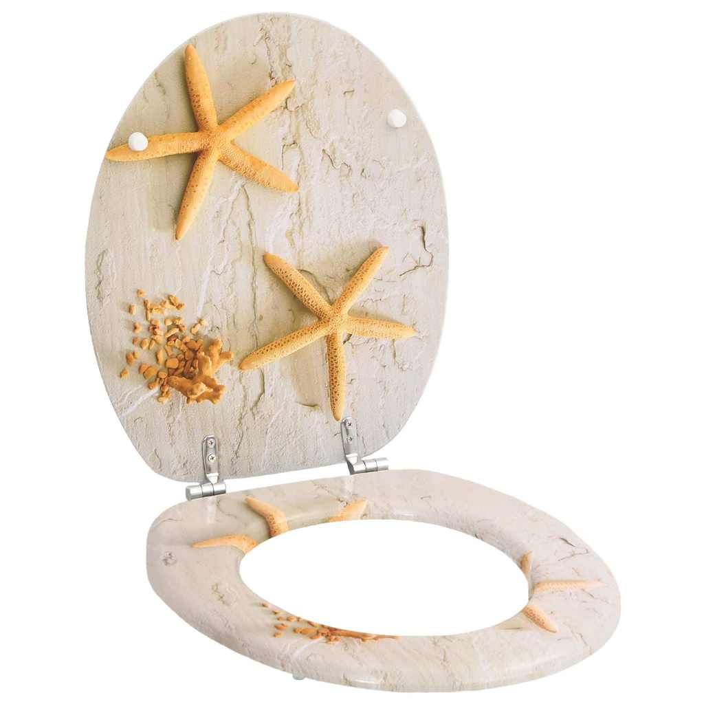 toiletsæder med låg 2 stk. søstjernedesign MDF