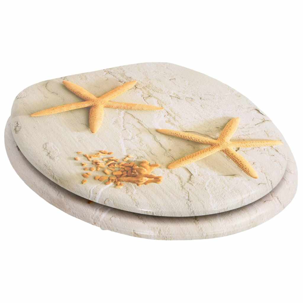 toiletsæder med låg 2 stk. søstjernedesign MDF