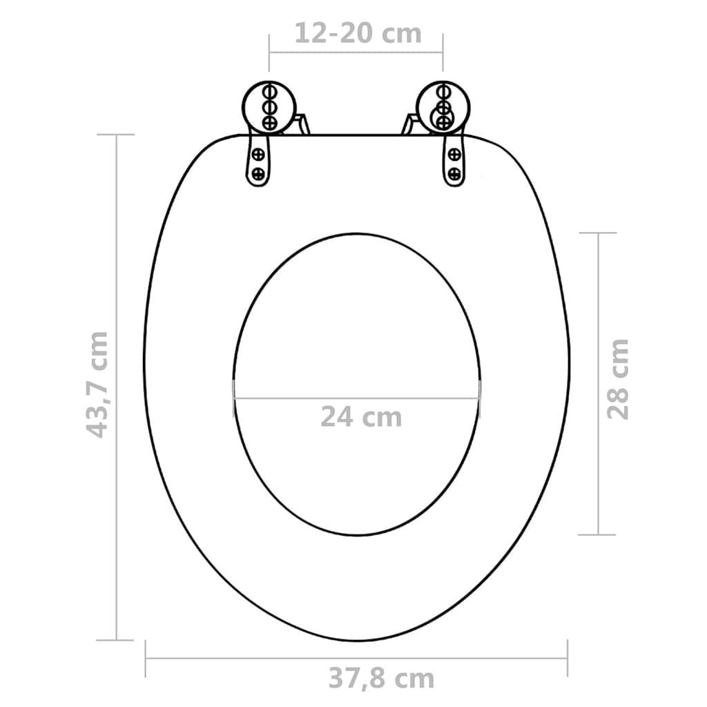 toiletsæder med låg 2 stk. småstensdesign MDF