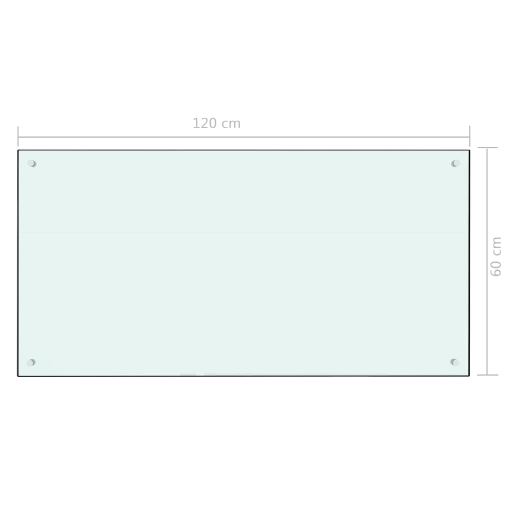 stænkplade 120x60 cm hærdet glas mælkeagtig