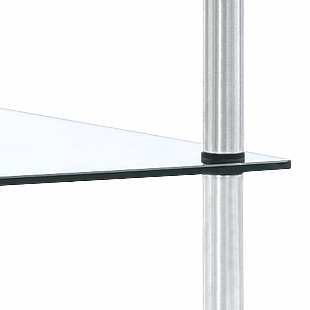 reol 4 hylder 40x40x100 cm hærdet glas transparent