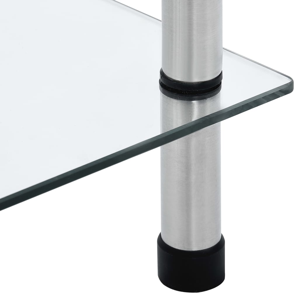 reol 6 hylder 40x40x160 cm hærdet glas transparent