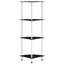 reol 4 hylder 30x30x100 cm hærdet glas sort
