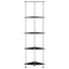 reol 5 hylder 30x30x130 cm hærdet glas sort