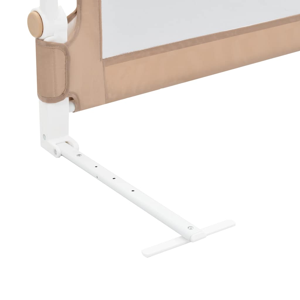 sengegelænder til barneseng 102 x 42 cm polyester gråbrun