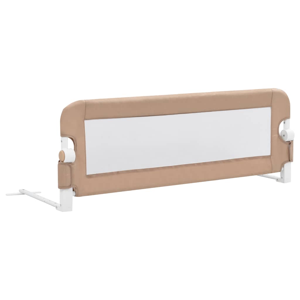 sengegelænder til barneseng 120 x 42 cm polyester gråbrun