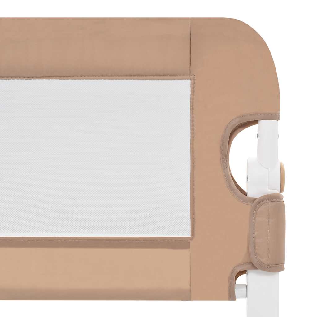 sengegelænder til barneseng 120 x 42 cm polyester gråbrun