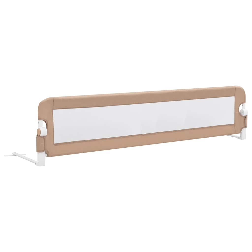 sengegelænder til barneseng 180 x 42 cm polyester gråbrun
