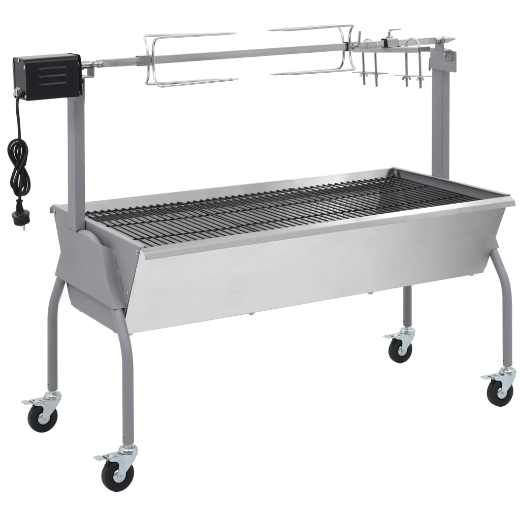 elektrisk grill med rotisserie rustfrit stål billede