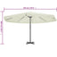 parasol 500 cm aluminium hvid