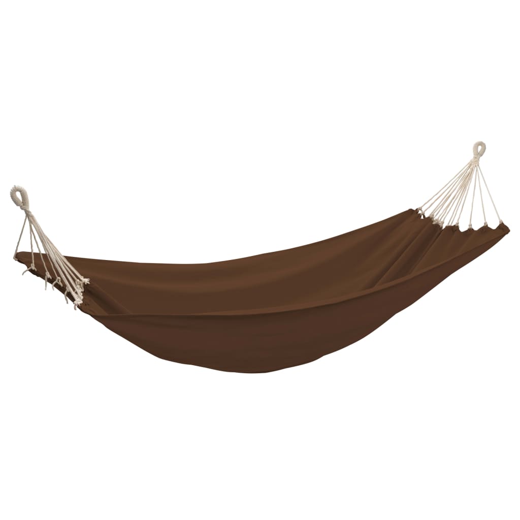 foldbar hængekøje 2-personers brun 360 x 150 cm billede