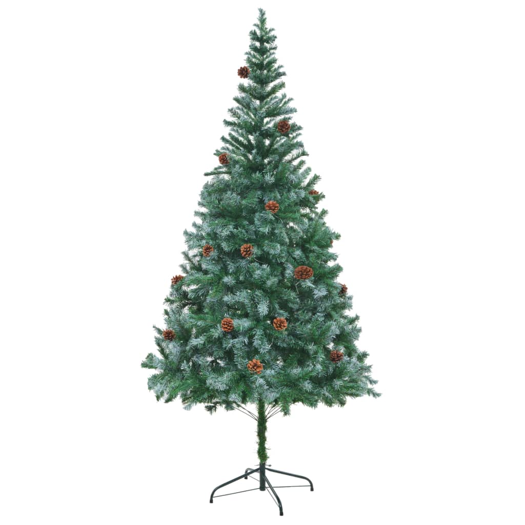 kunstigt juletræ med grankogler 210 cm