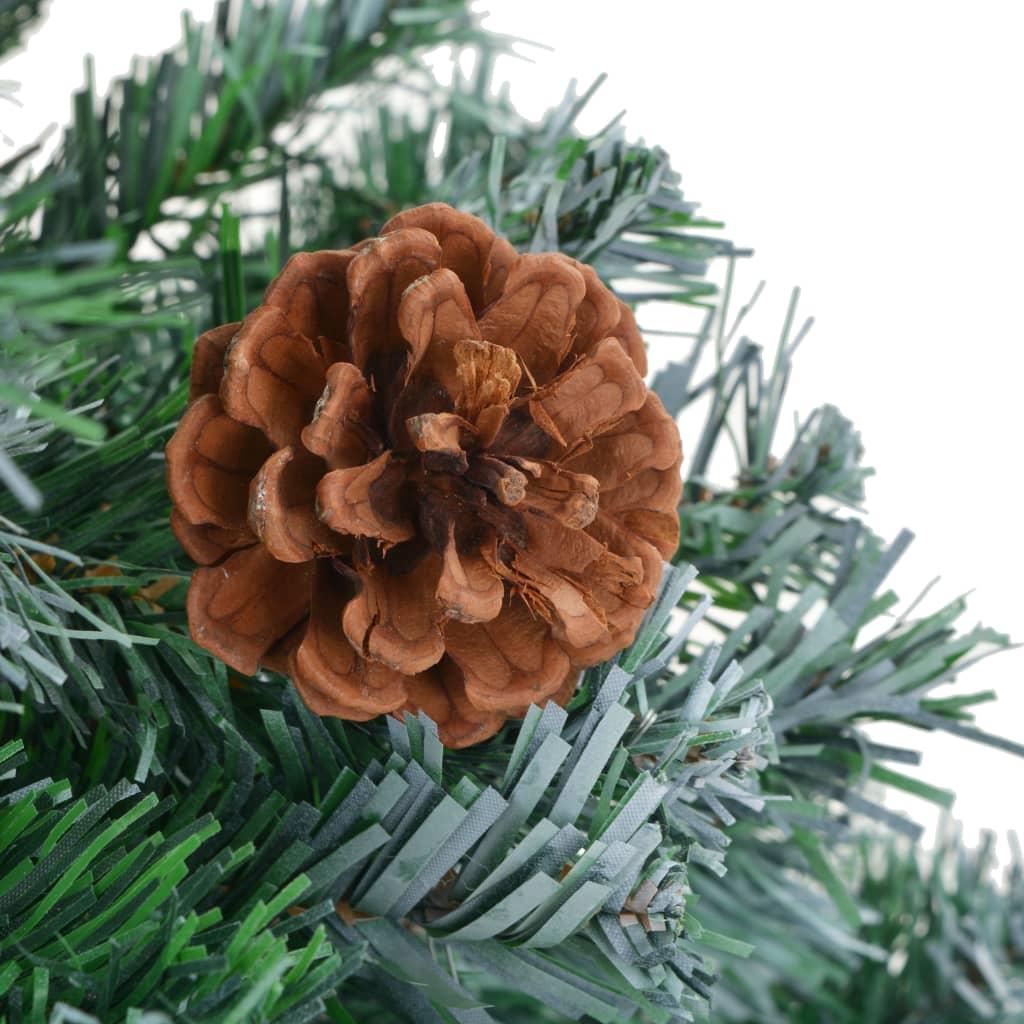 kunstigt juletræ med grankogler 210 cm